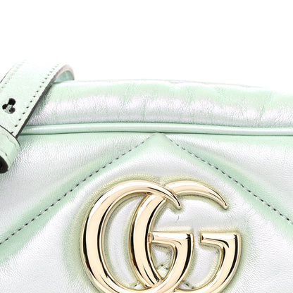 Gucci Iridescent Nappa Chevron Matelasse Small GG Marmont Chain Shoulder Bag Iridescent Salvy Green 8 of 11