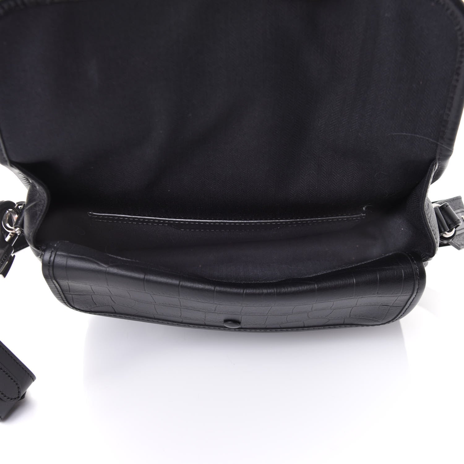 Mulberry x ACNE STUDIOS Crocodile Embossed Calfskin Messenger Bag Black 4 of 4
