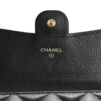 Chanel Caviar Quilted Large Gusset Flap Wallet Black 6 of 8