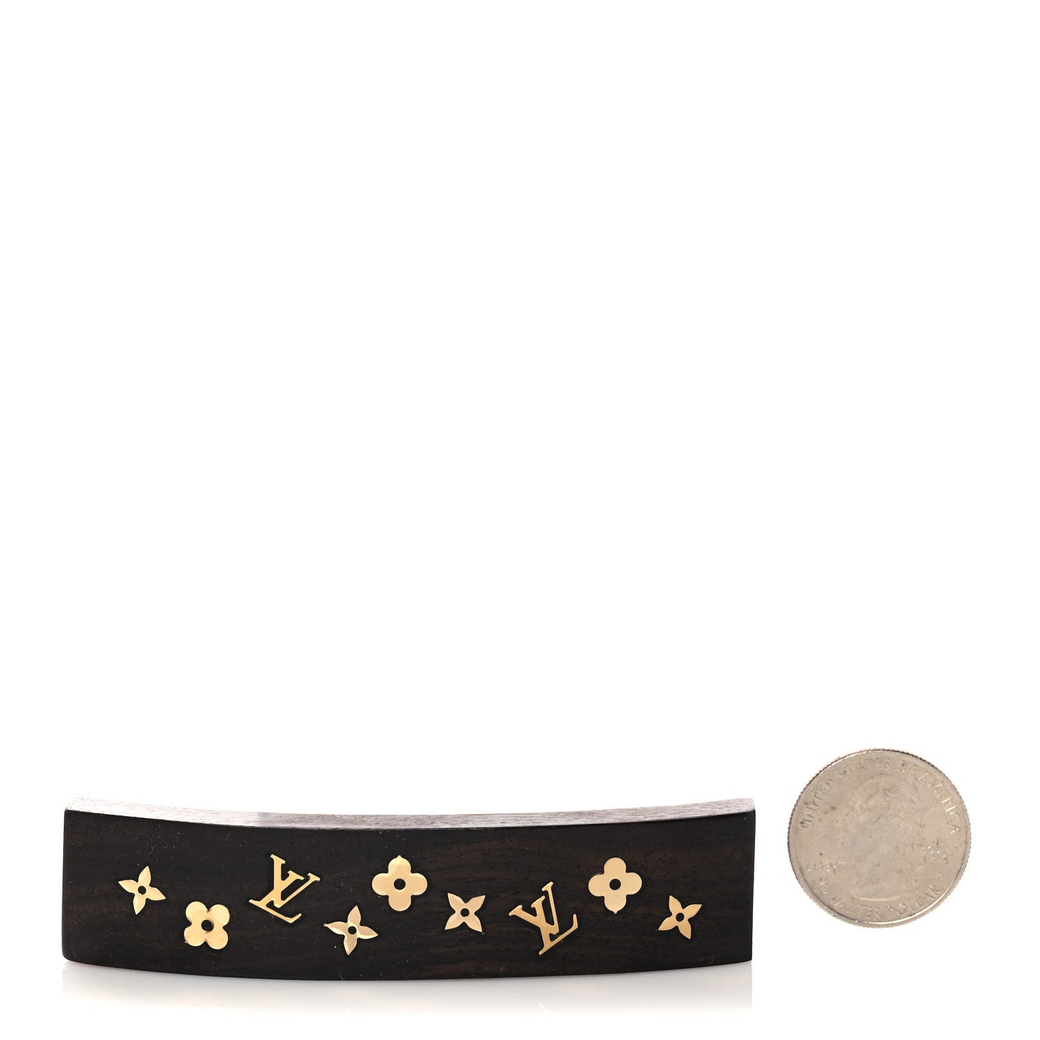 Louis Vuitton Dark Tiger Wood Sylvania Hair Barrette 2 of 6