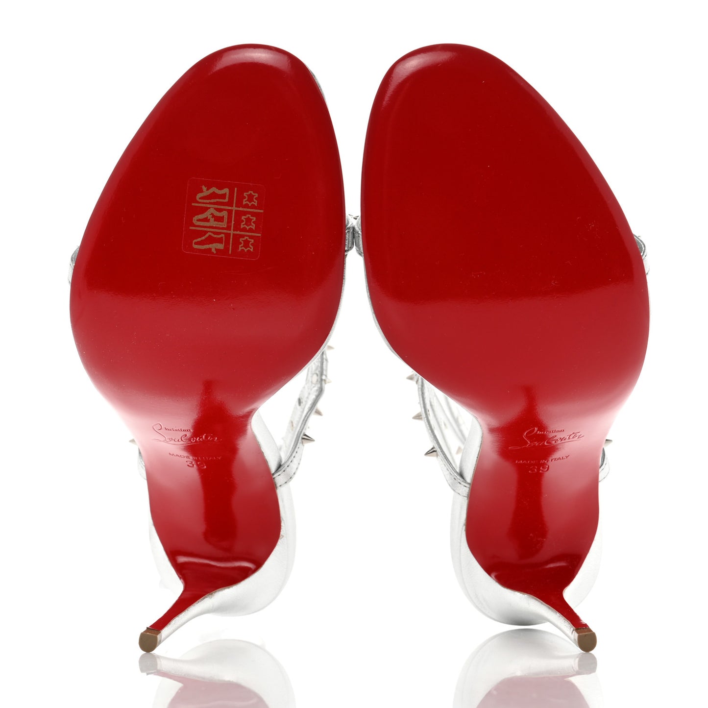 Nappa Bombina Spikes 100 Sandals 39 Silver