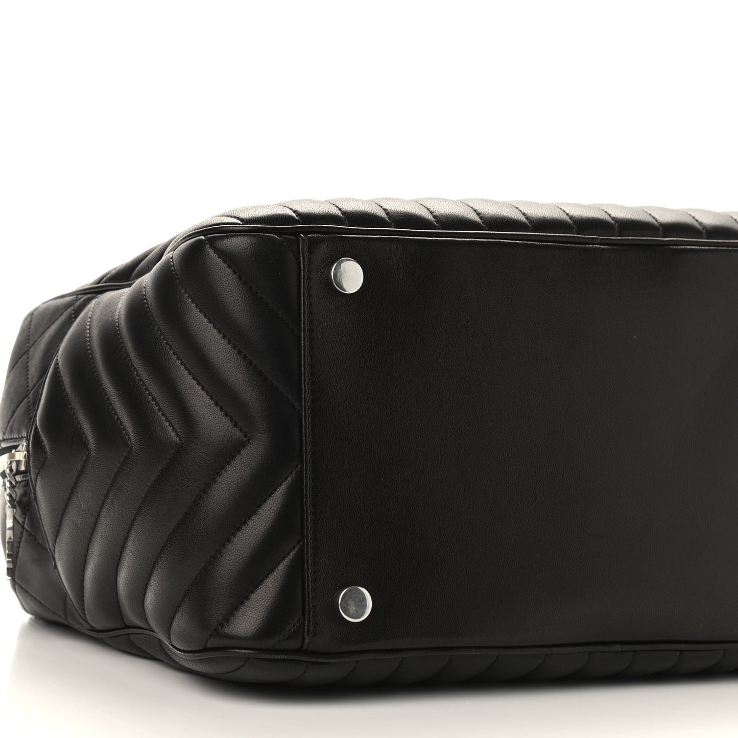 Lambskin Mixed Matelasse Joan Bowling Bag Black