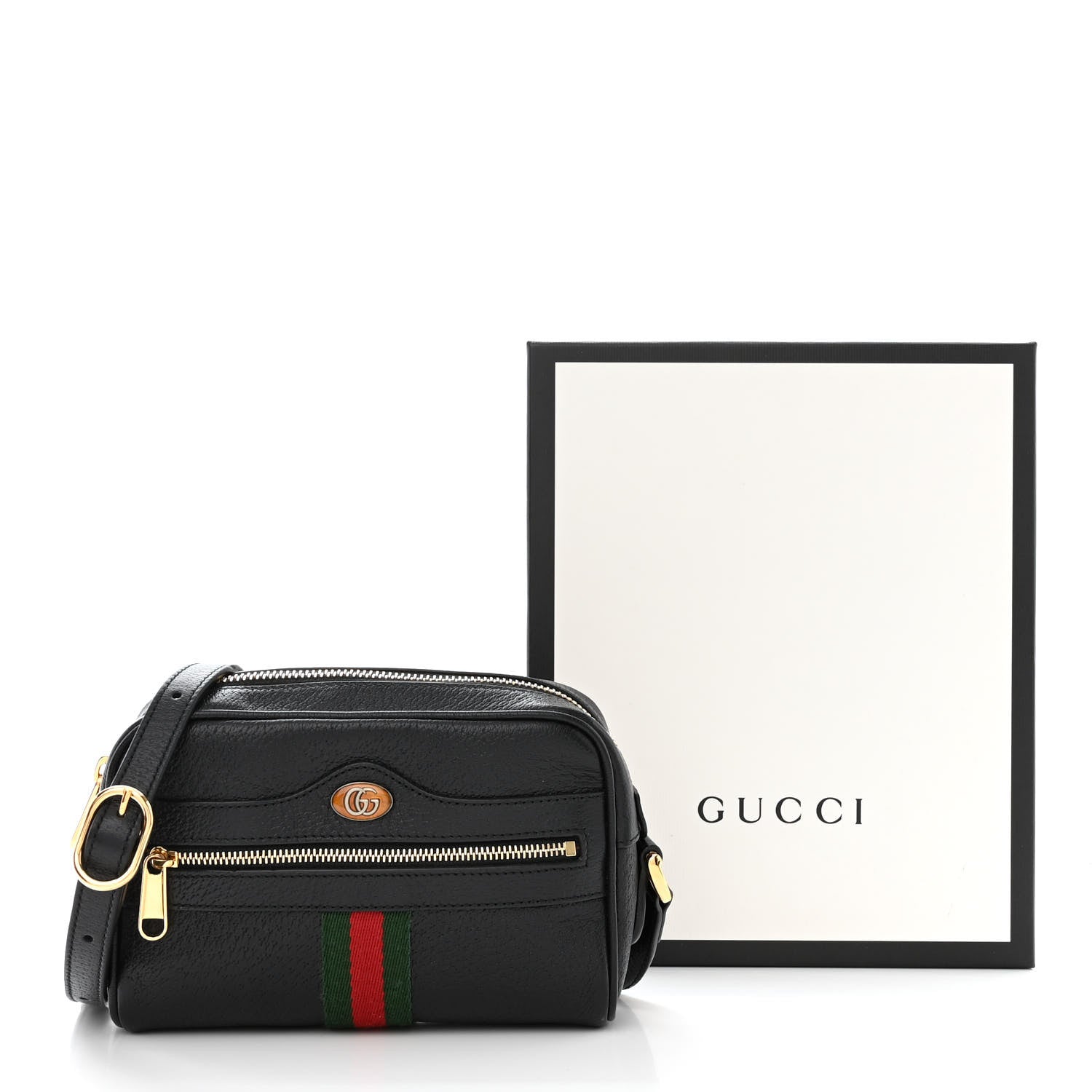 Gucci Calfskin Web Mini Ophidia Shoulder Bag Black 11 of 11