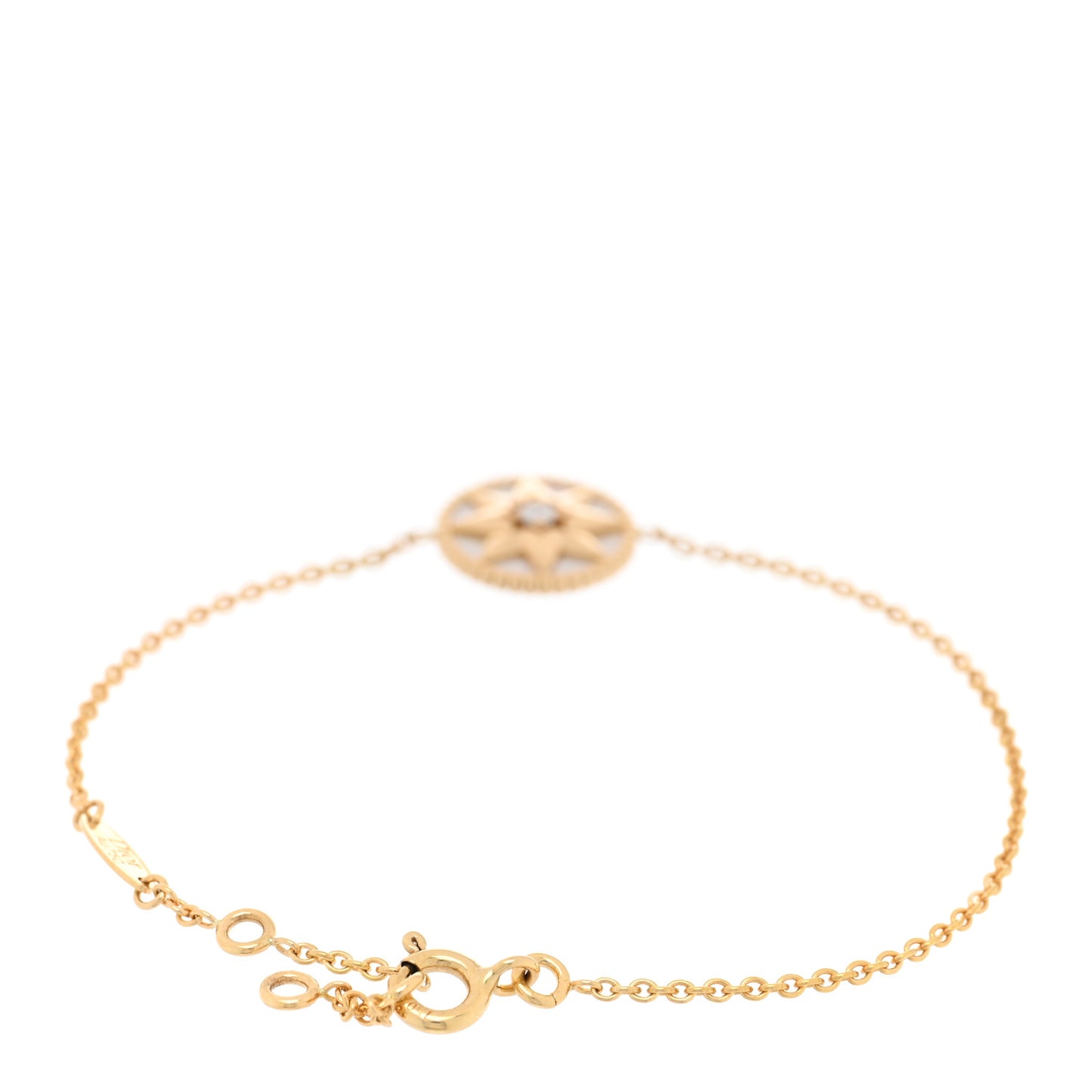 18K Yellow Gold Diamond Mother of Pearl Rose Des Vents Bracelet