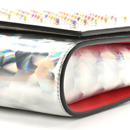 Christian Louboutin Metallic Calfskin Spikes Paloma Clutch Silver 8 of 8