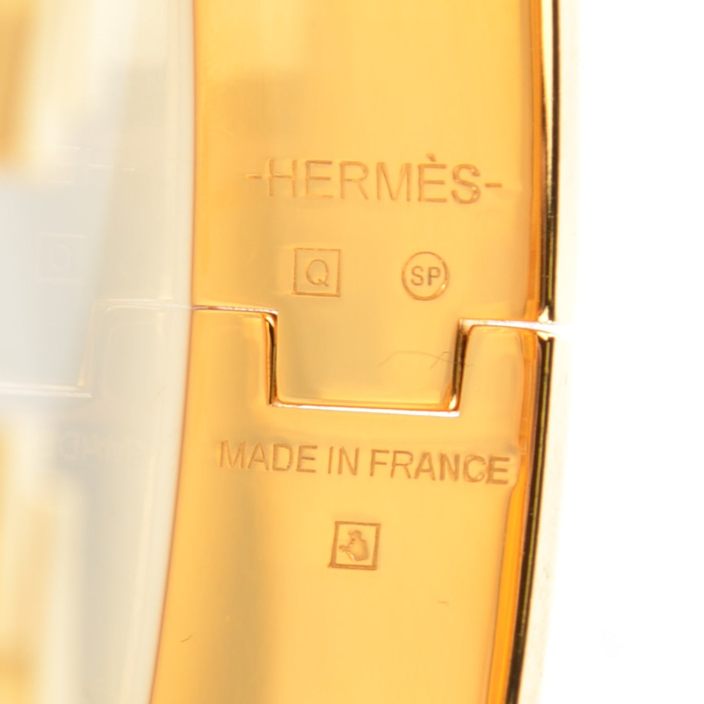 Enamel Narrow Clic Clac H Bracelet PM White