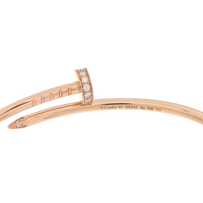 Cartier 18K Pink Gold Diamond Small Juste Un Clou Bracelet 17 3 of 4