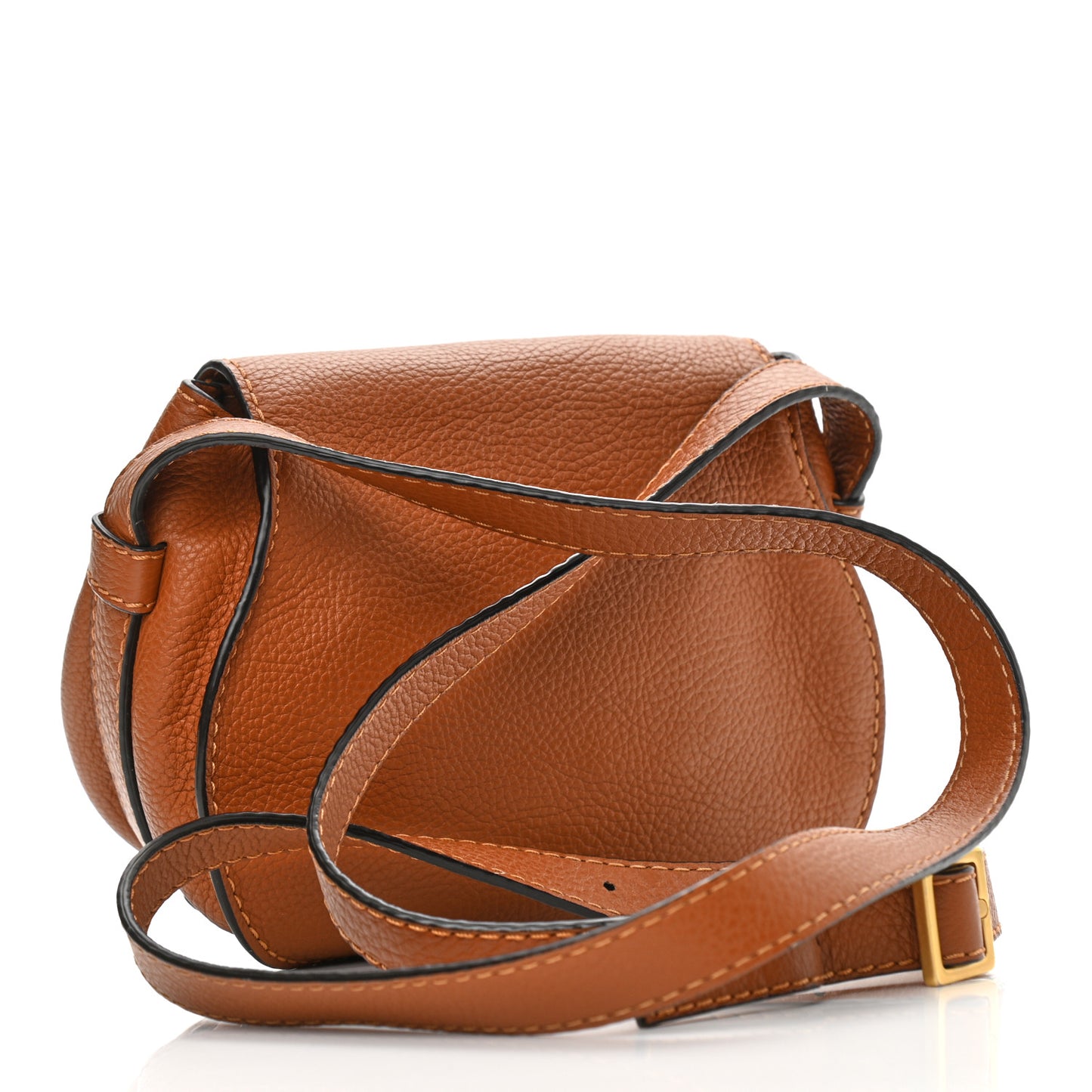 Calfskin Mini Marcie Round Crossbody Bag Tan