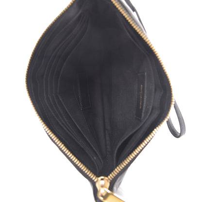 Saint Laurent Calfskin Matelasse Chevron Monogram A5 Wristlet Black 5 of 8