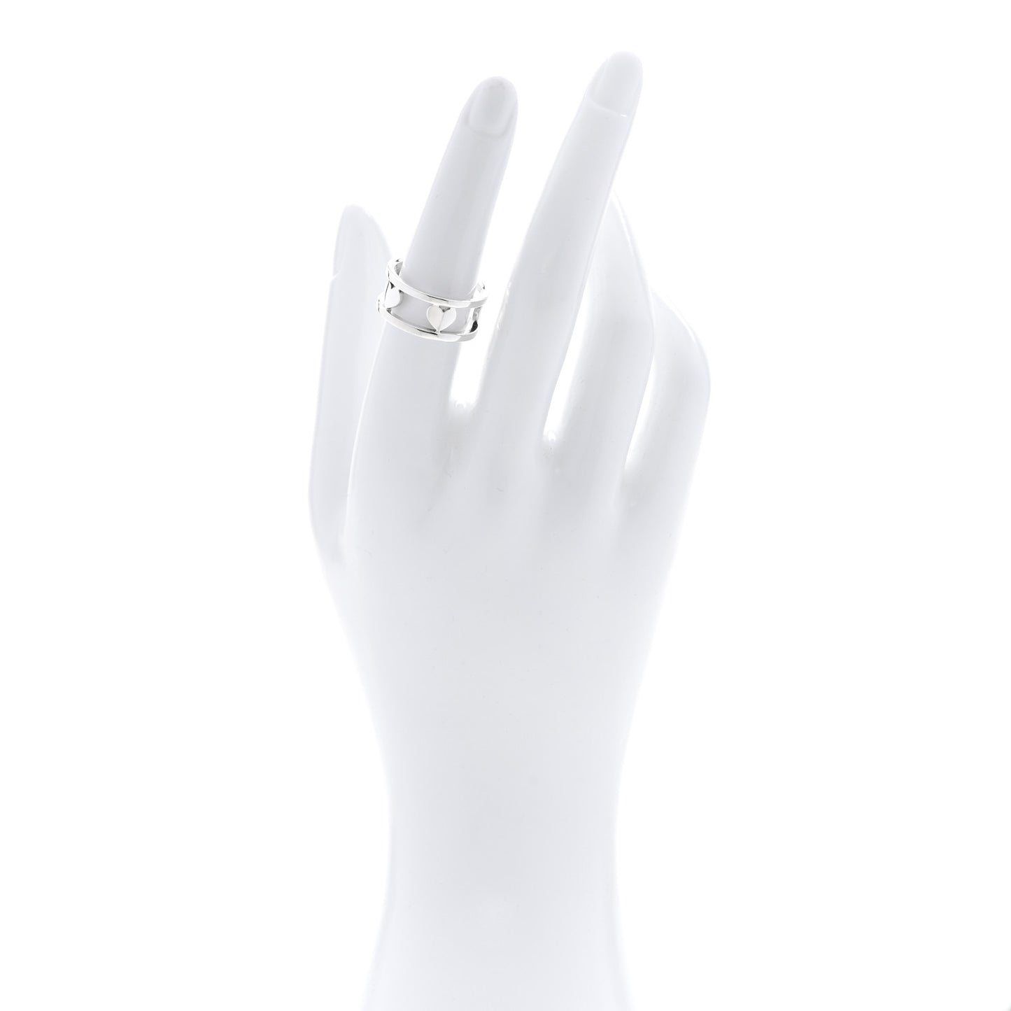 Sterling Silver Heart Stencil Band Ring 54 6.75