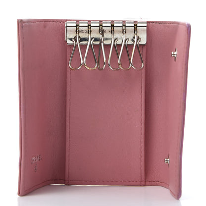 Chanel Metallic Lambskin Camellia Embossed Card Holder Pink 4 of 9