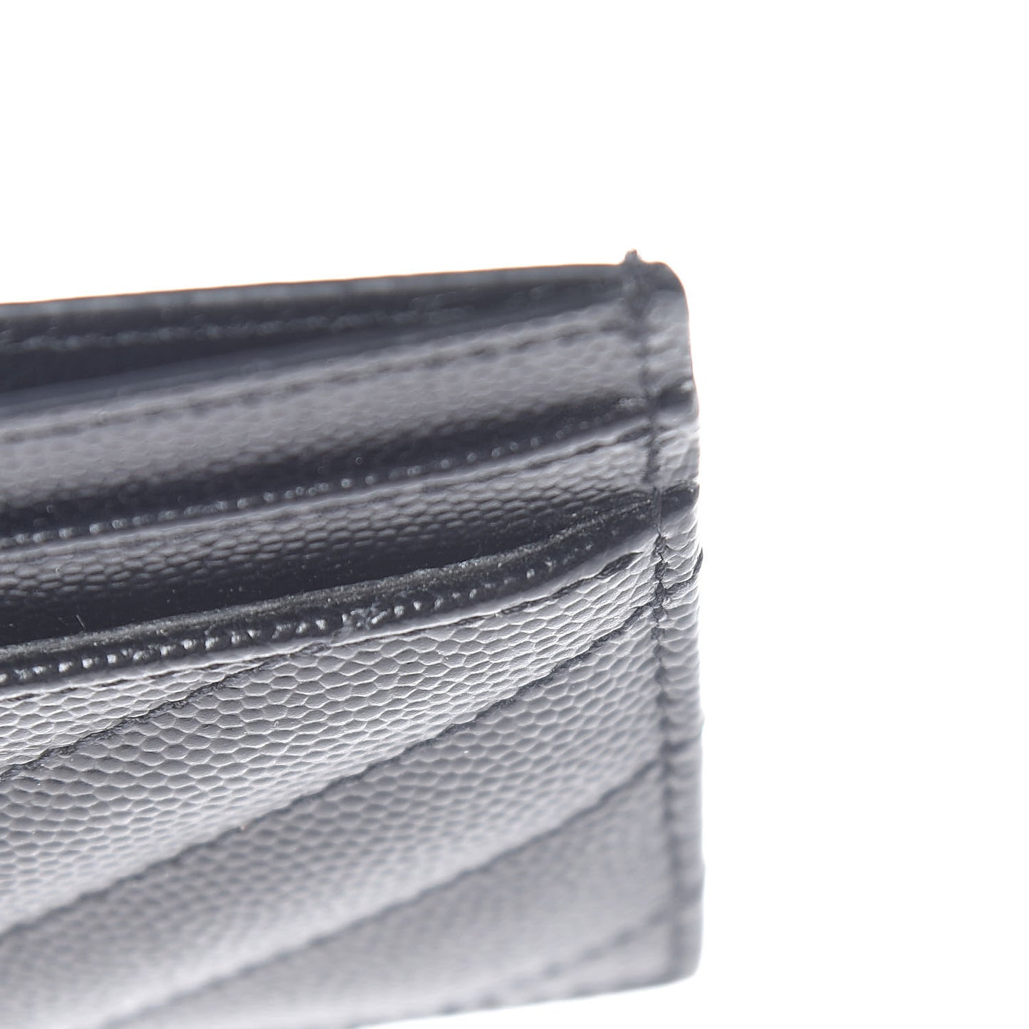 Grain De Poudre Matelasse Chevron Monogram Credit Card Case Black
