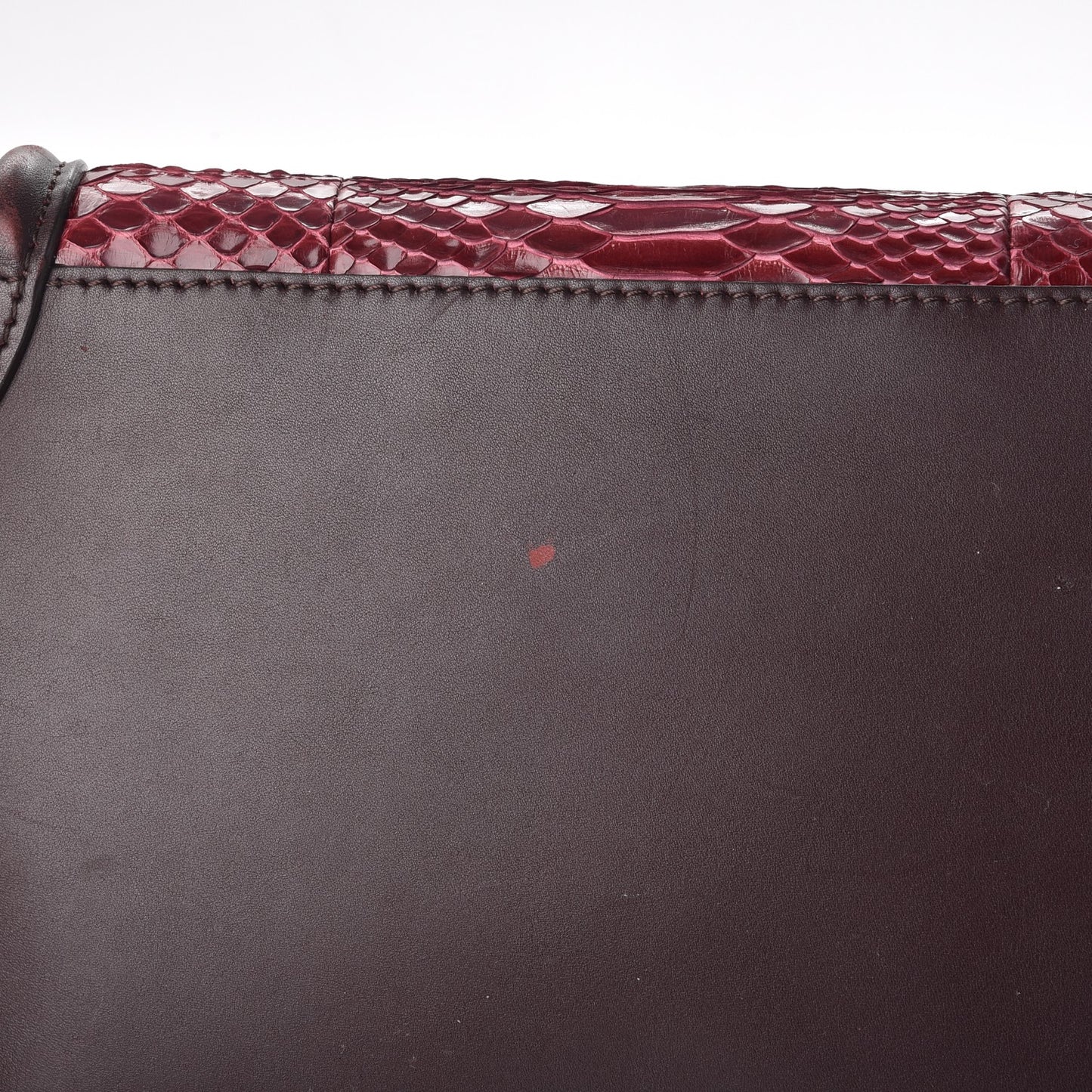 Python Smooth Calfskin Mini Luggage Burgundy