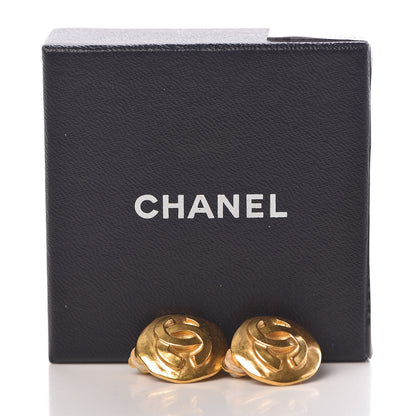 Chanel CC Button Clip On Earrings Gold 5 of 5