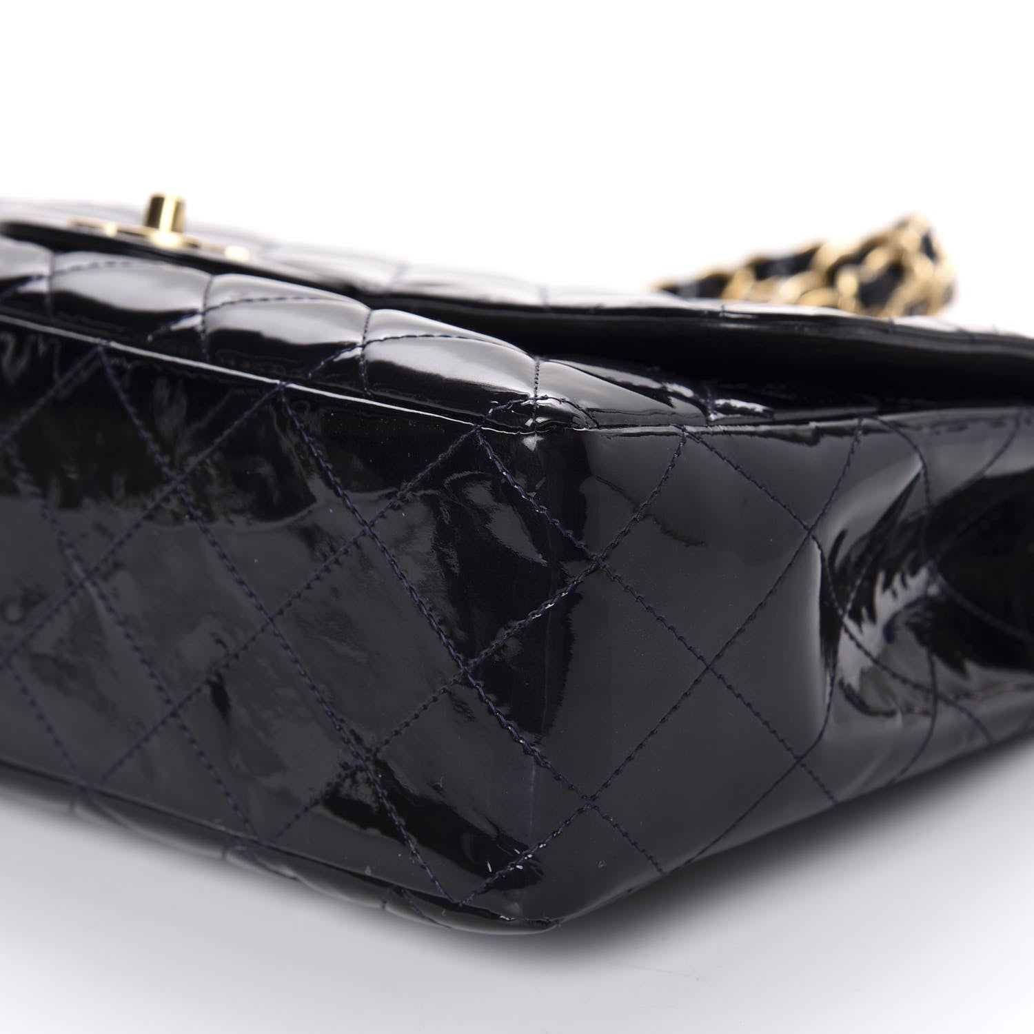 Chanel Patent Quilted Mobile Art Jumbo Single Flap Navy 7 of 11