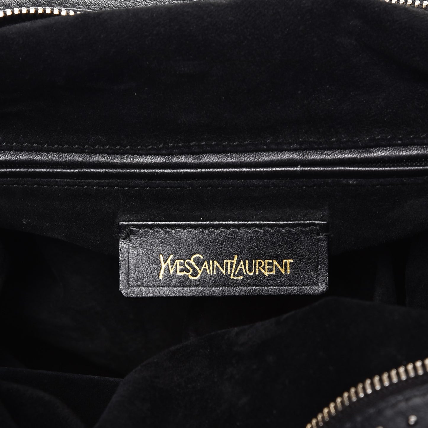 Calfskin Rock Studded Easy Sac Black