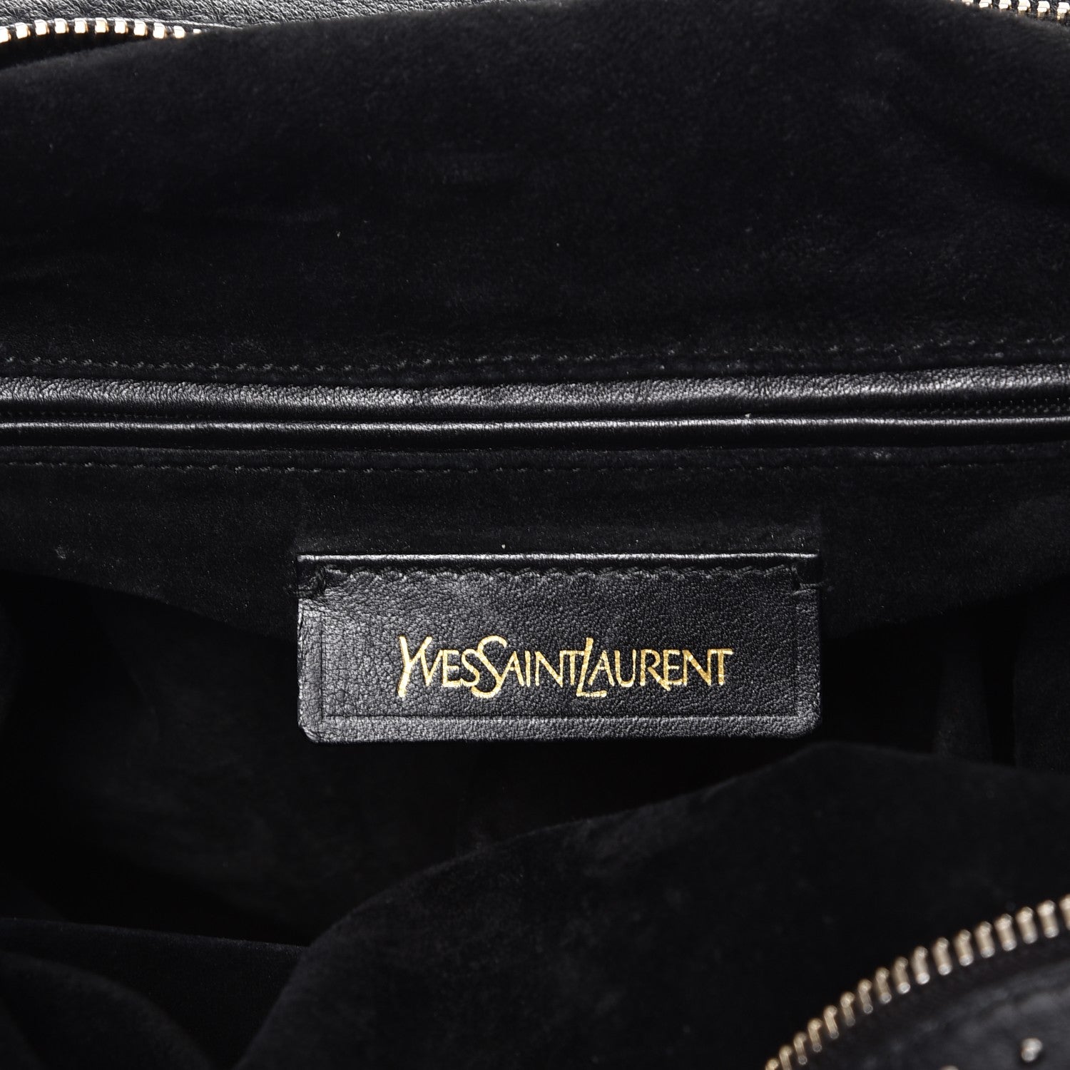 Saint Laurent Calfskin Rock Studded Easy Sac Black 6 of 17