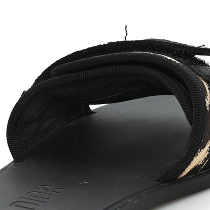 Christian Dior Technical Stretch Fabric Leopard Dio(r)evolution Slide Sandals 39 Black Natural 10 of 11