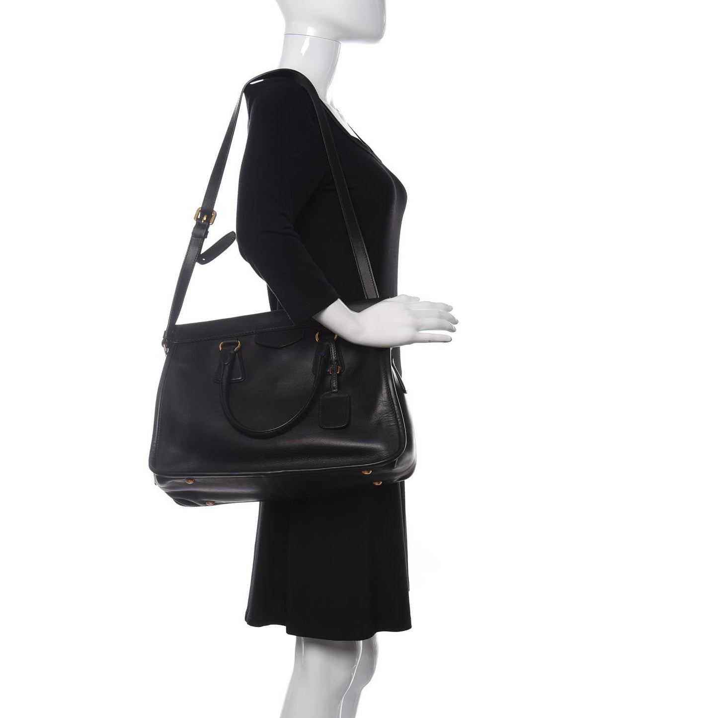 City Calf Tote Black