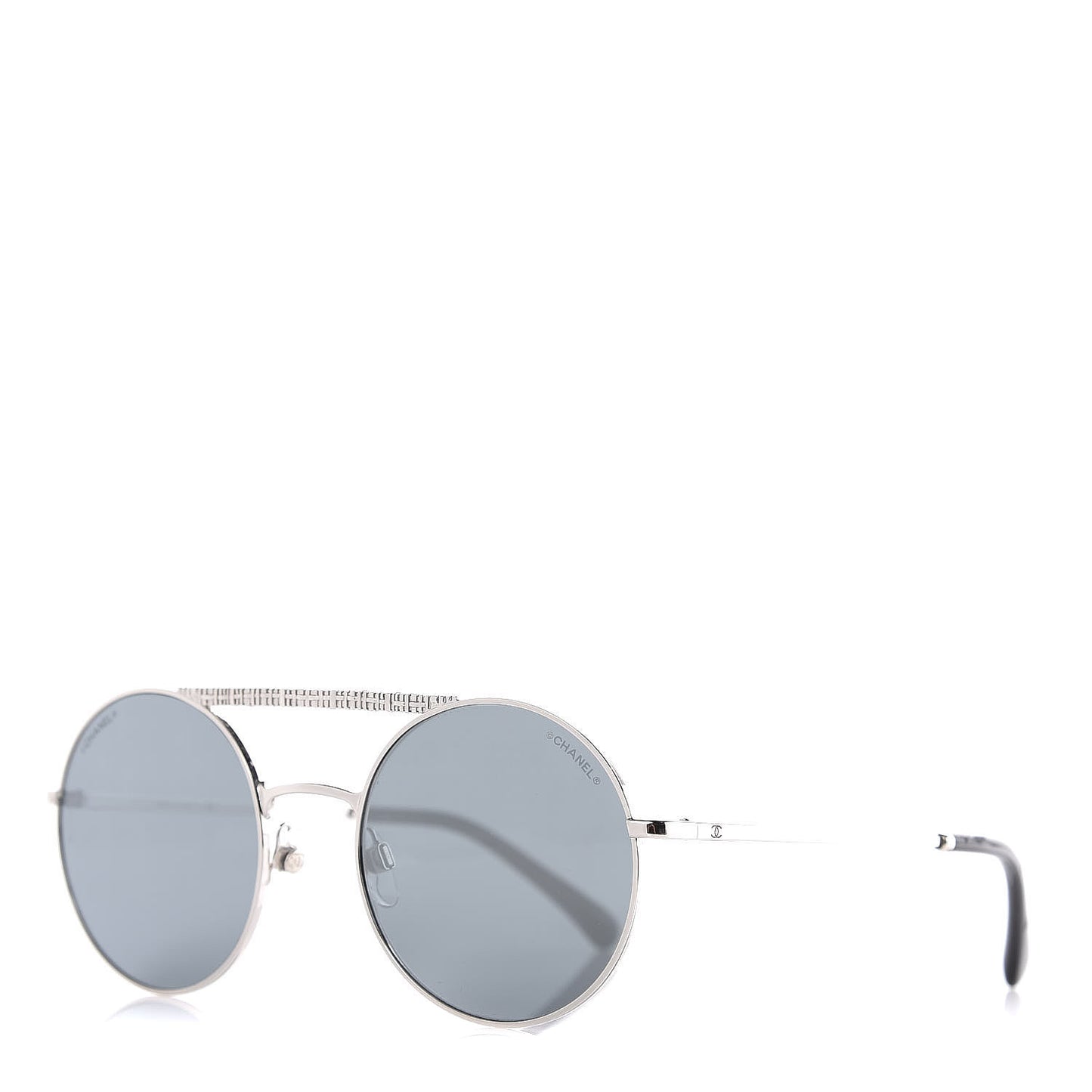 Metal Winter Round Sunglasses 4232 Silver
