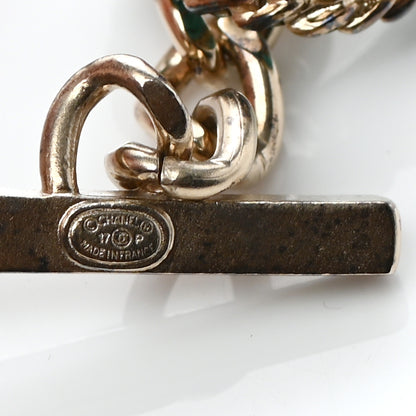 Chanel Crystal Enamel Pearl CC Logo Chain Long Necklace Gold Multicolor 5 of 6