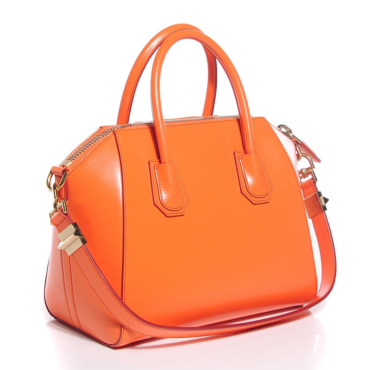 Shiny Lord Calfskin Small Antigona Orange