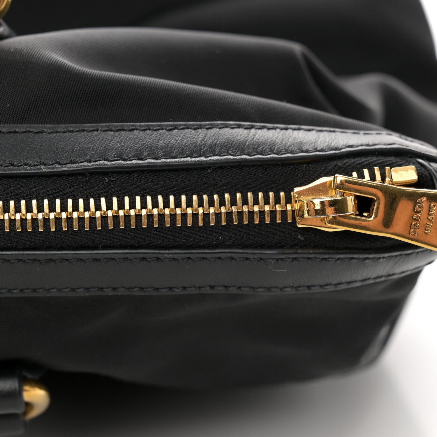 Prada Tessuto Nylon Soft Calfskin Tote Black 6 of 13