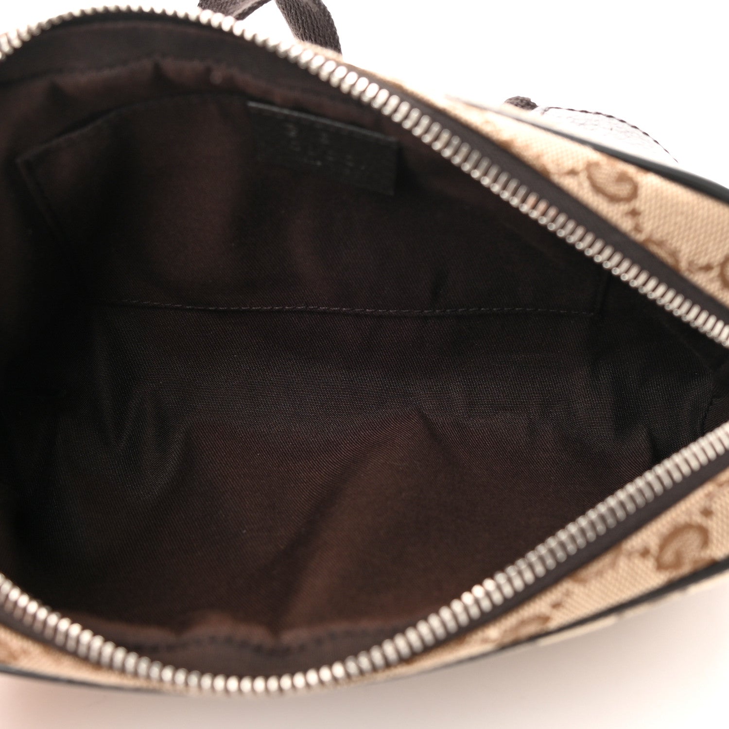 Gucci Monogram Dollar Calfskin Belt Bag Beige Ebony Testa di Moro Marrone Scuro 5 of 13