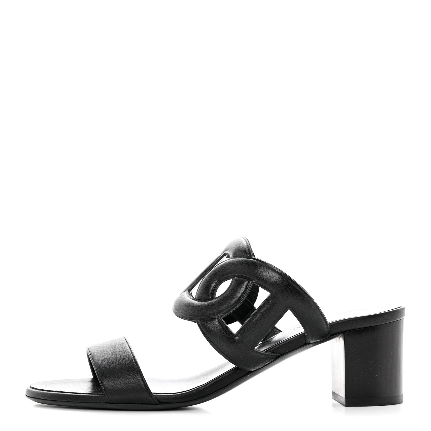 Hermes Nappa Bikini Sandals 38.5 Black 1 of 8