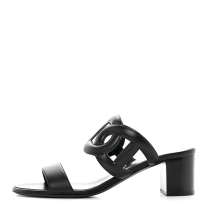 Hermes Nappa Bikini Sandals 38.5 Black 1 of 8