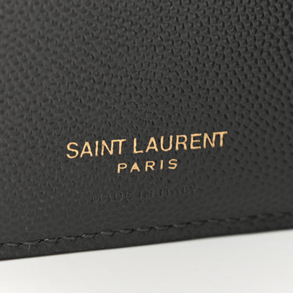 Saint Laurent Grain De Poudre Matelasse Chevron Monogram Zipped Two-Part Wallet Storm 6 of 6