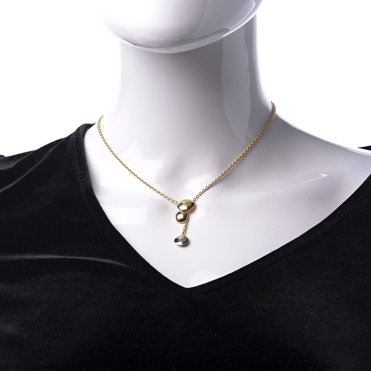 18K Pink Yellow White Gold Sweet Trinity Drop Necklace