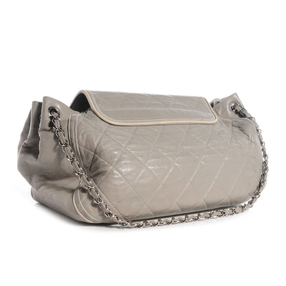 Chanel Lambskin Large East West Accordion Flap Light Grey 3 of 7