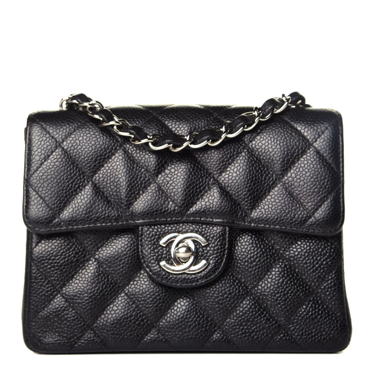 Caviar Quilted Mini Square Flap Black