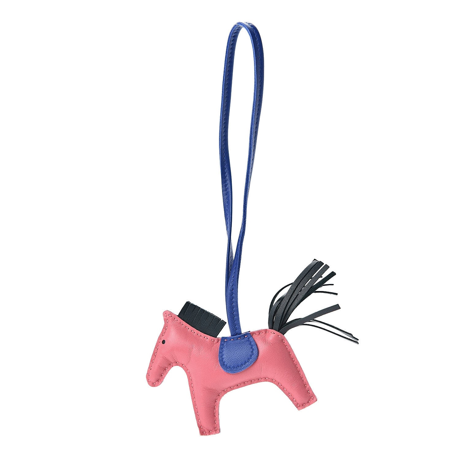 Hermes Milo Lambskin Grigri Rodeo Horse Bag Charm PM Rose Azalee Vert Cypress Bleu Electrique 1 of 5