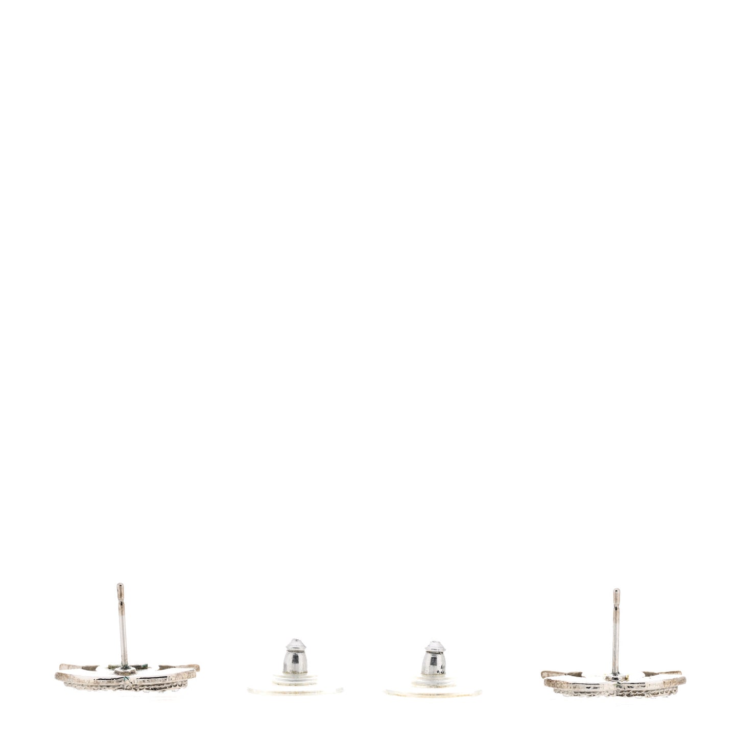 Crystal Mini CC Earrings Silver