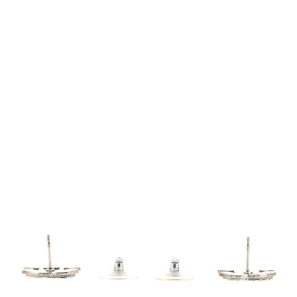 Chanel Crystal Mini CC Earrings Silver 3 of 8