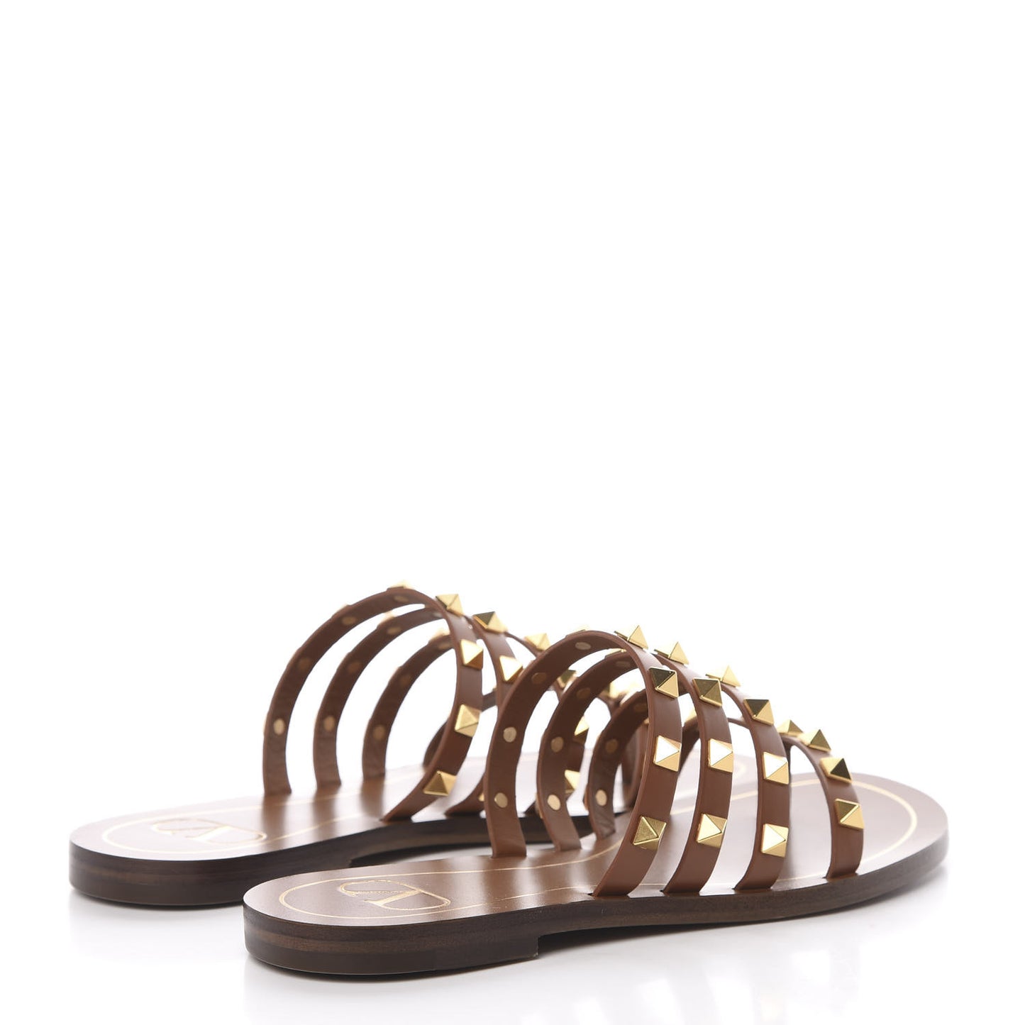 Calfskin Rockstud Flair Flat Thong Sandals 35 Selleria