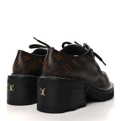 Louis Vuitton Monogram Calfskin Beaubourg Platform Derby Shoes 39 Brown 4 of 8