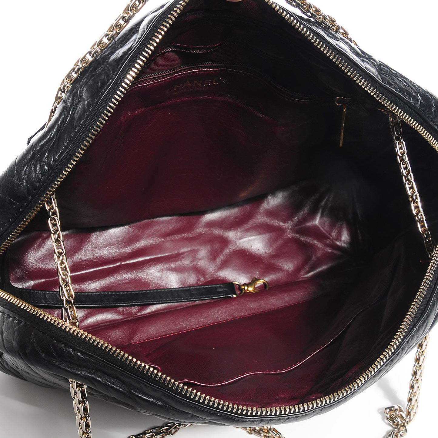 Aged Calfskin Quilted Large Reissue Camera Case Black