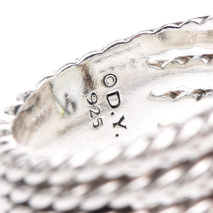 David Yurman Sterling Silver Diamond Prasiolite 16mm Wheaton Ring 53 6.5 5 of 9
