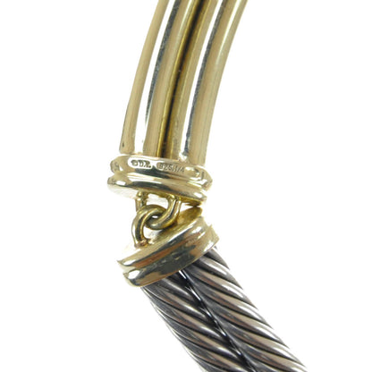 David Yurman Sterling Silver 14K Yellow Gold Double Metro Cable Necklace 7 of 7