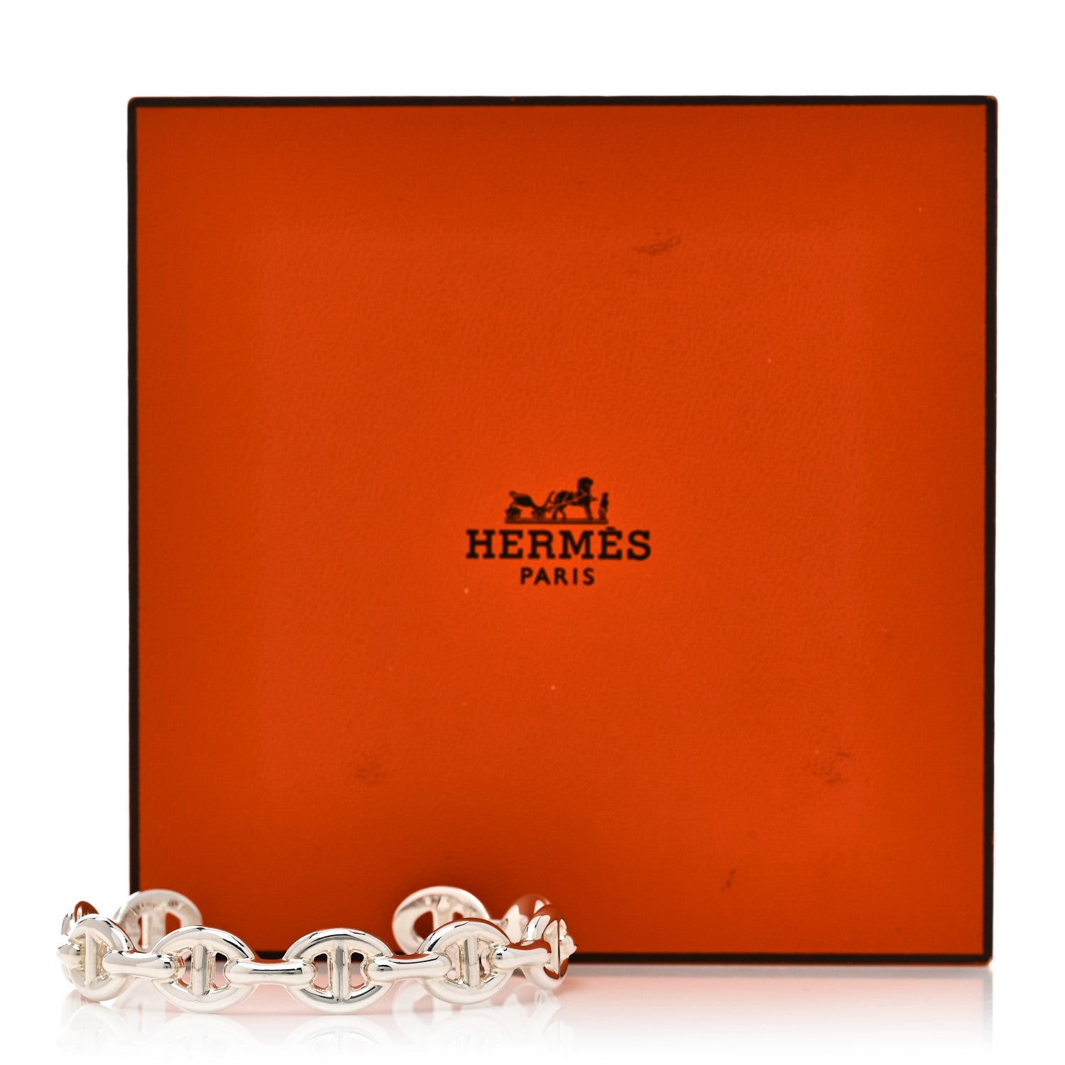 Hermes Sterling Silver MM Chaine d'Ancre Enchainee Cuff Bracelet SH 5 of 5