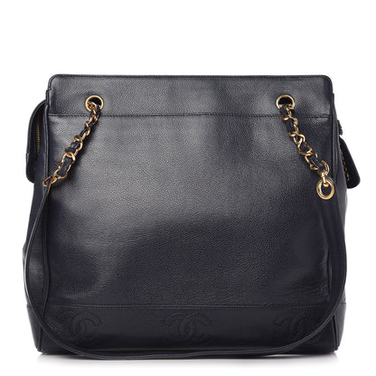 Chanel Caviar CC Shoulder Bag Navy 1 of 10