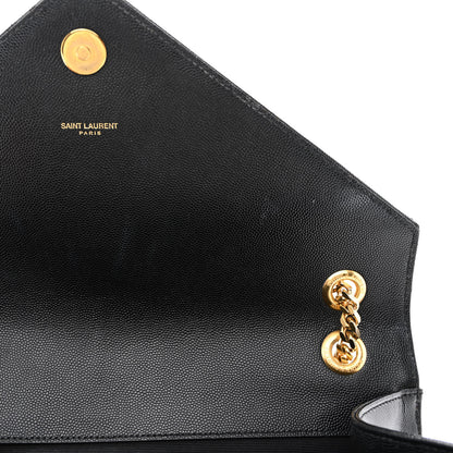 Saint Laurent Grain De Poudre Matelasse Chevron Large Monogram Satchel Black 12 of 13