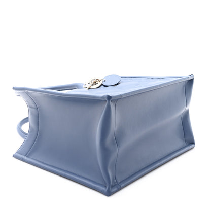 Christian Dior Calfskin Macro Cannage Small Book Tote Denim Blue 4 of 10