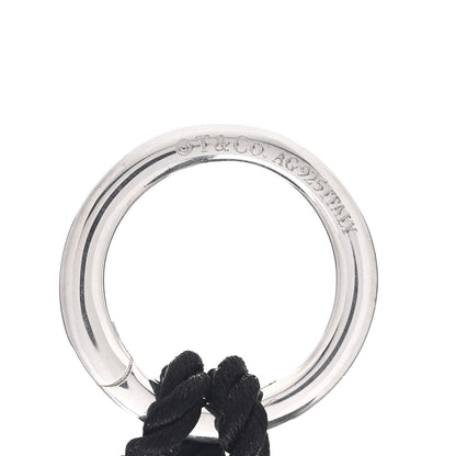 Tiffany Sterling Silver Circle Clasp Cord Necklace Black 5 of 5