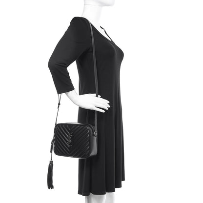 Saint Laurent Calfskin Matelasse Monogram Lou Camera Bag Black 2 of 10