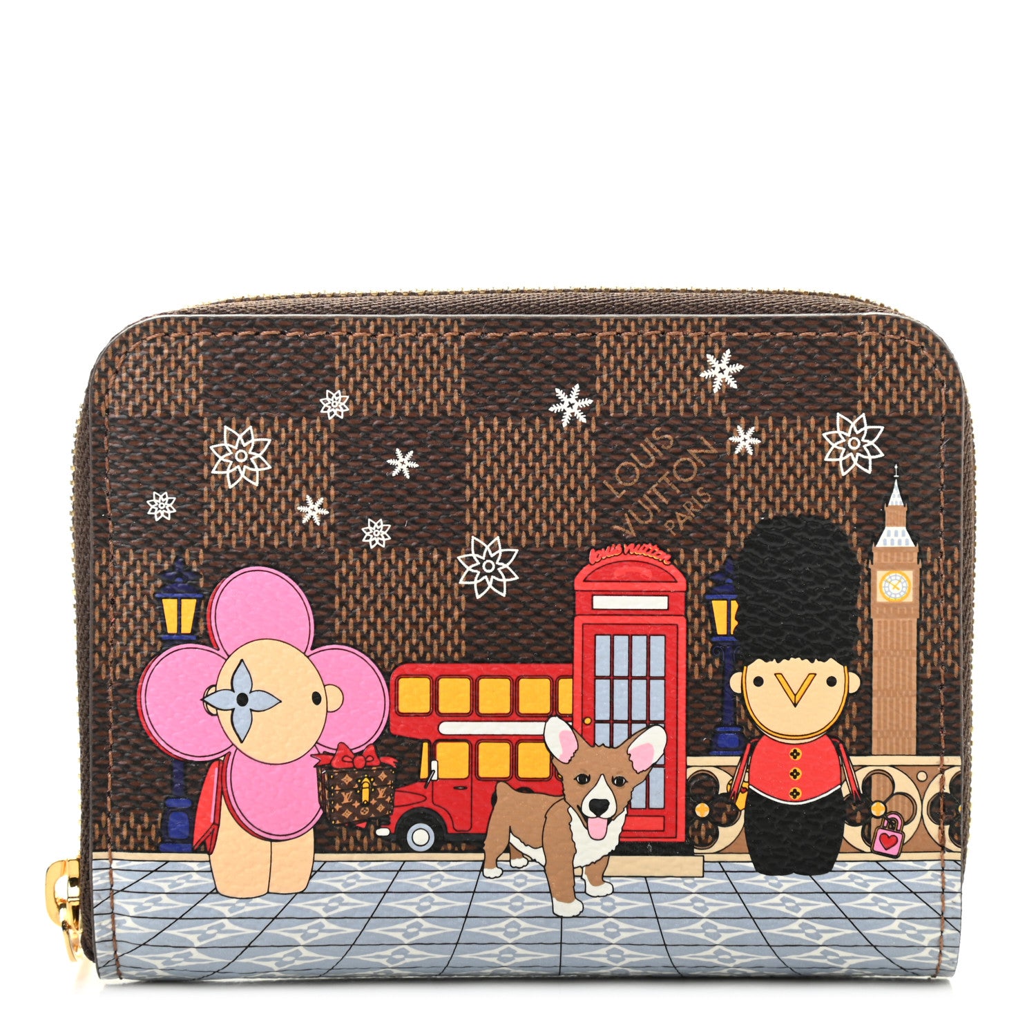 Louis Vuitton Damier Ebene 2021 Christmas Animation London Zippy Coin Purse Red 1 of 7
