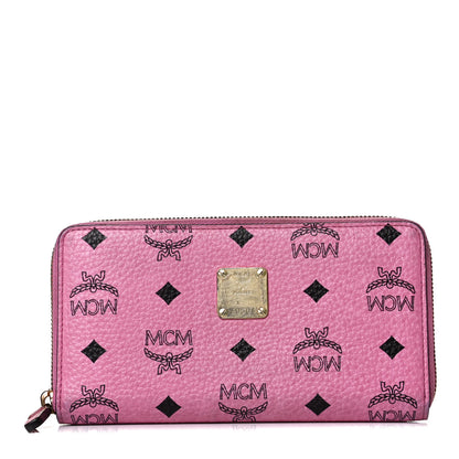 MCM Visetos Zip Around Wallet Pink 1 of 8